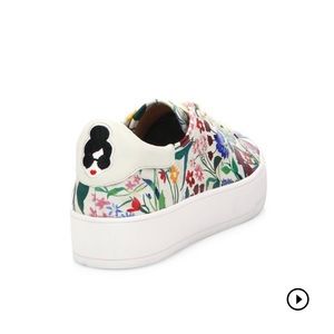 NWOB floral-print nappa leather platform sneakers